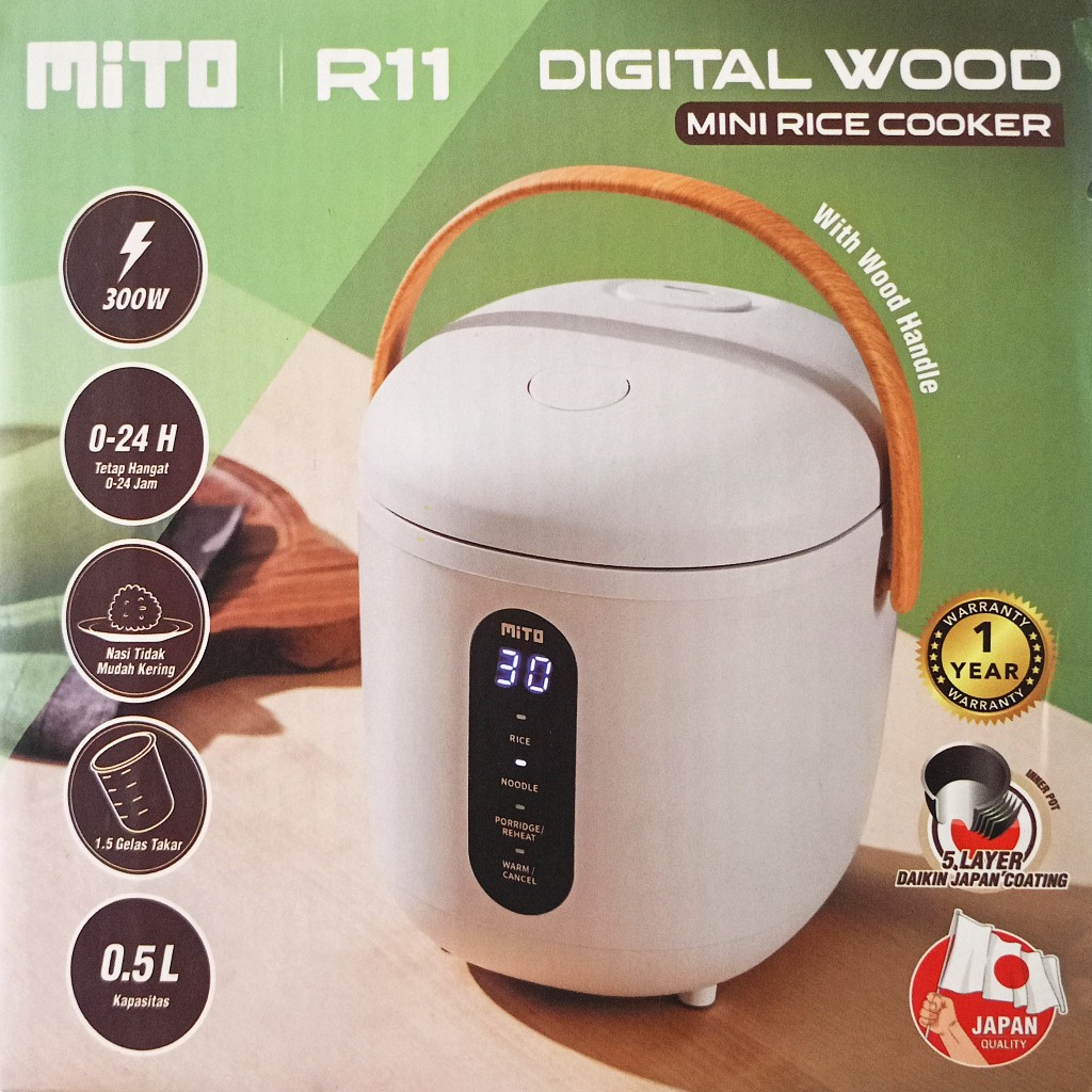 Mito Digital Rice Cooker/Digital Mini Rice Cooker R11/Digital Wood/Daikin Coating/Rice cooker Mini