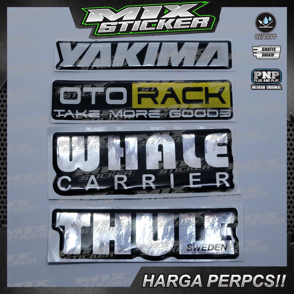 Emblem timbul roof box mobil / stiker roof box / emblem thule / emblem yakima / emblem whale carrier