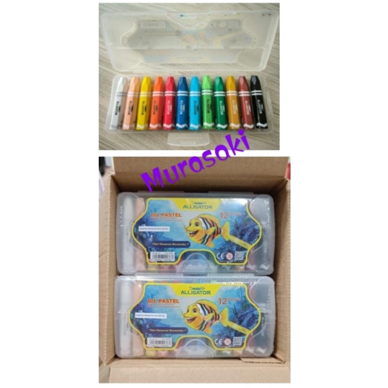 

crayon oil pastel Alligator 12 warna cerah