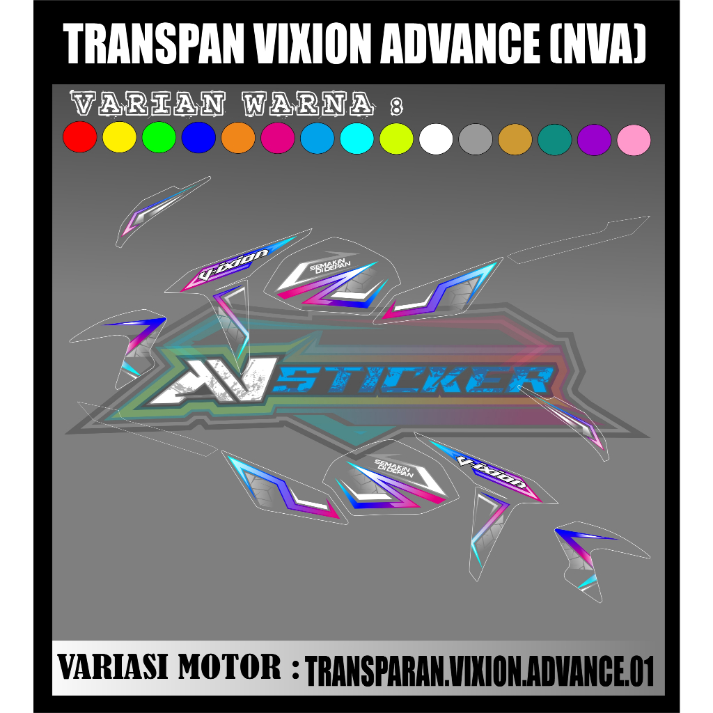 STRIPING TRANSPARAN VIXION ADVANCE (NVA) VARIASI TRANSPARAN VIXION ADVANCE (NVA) CODE 01