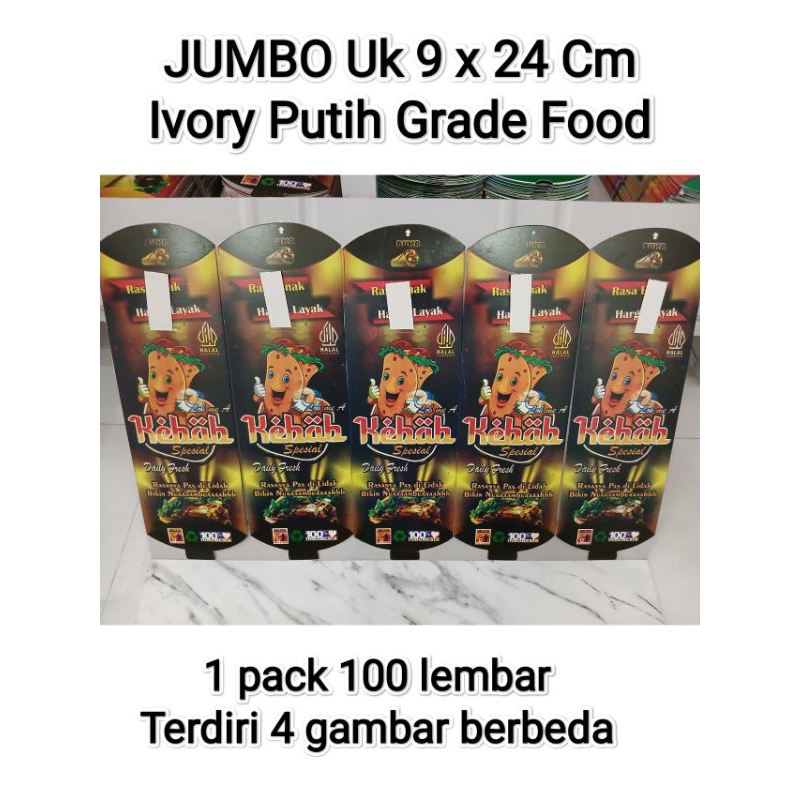 

Promo Kertas Kebab / Box / Kemasan Kebab Jumbo Ivory Putih High Quality