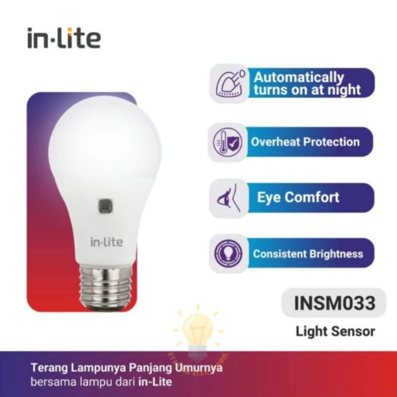 Lampu LED Sensor Cahaya 9w In-lite