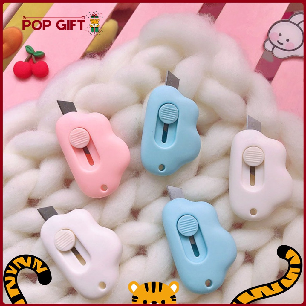 

PG Cutter Unboxing Paket Cutter Mini Praktis Pocket Pemotong Kertas Mini Portabel Motif Awan - AT01