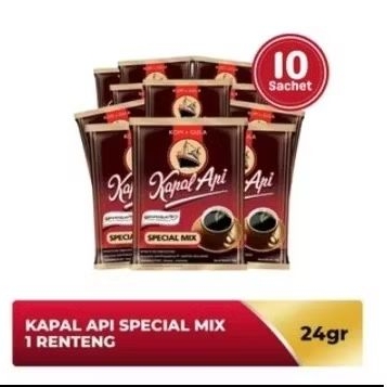 

KOPI KAPAL API SPESIAL MIX 24gr RENCENG (isi 10 sachet) / Kopi Kapal Api Spesial Mix 1 Renceng isi 10 sachet + Free Gift Random