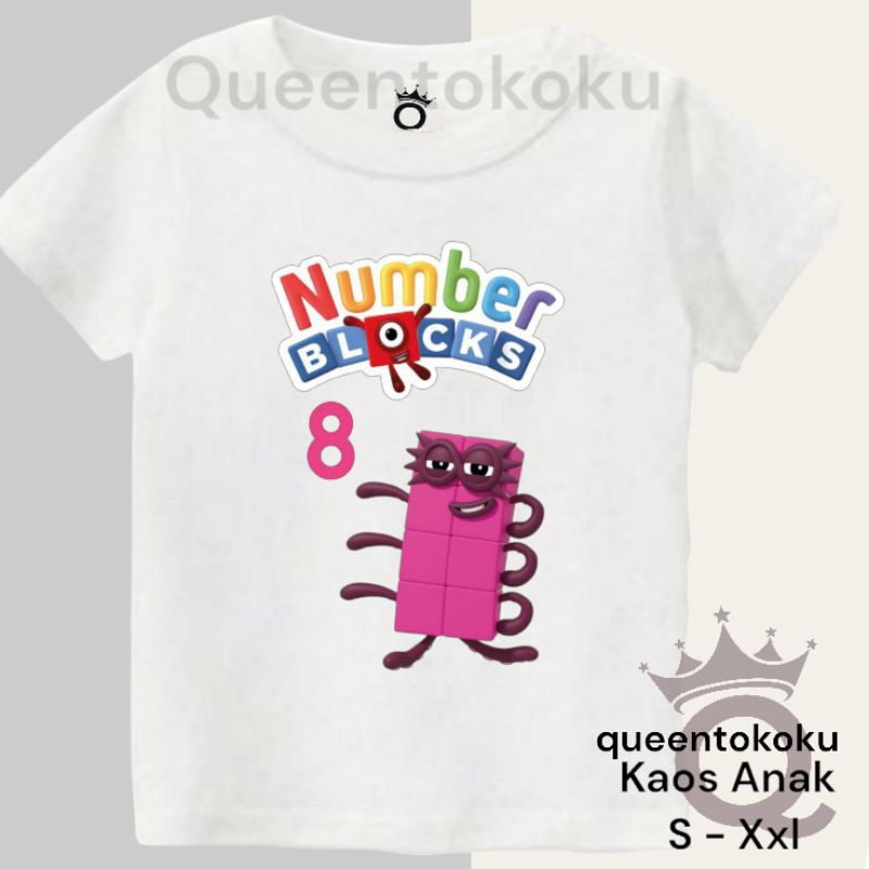 Baju Anak Kaos Anak Distro Number Block Angka 8 edukasi anak belajar
