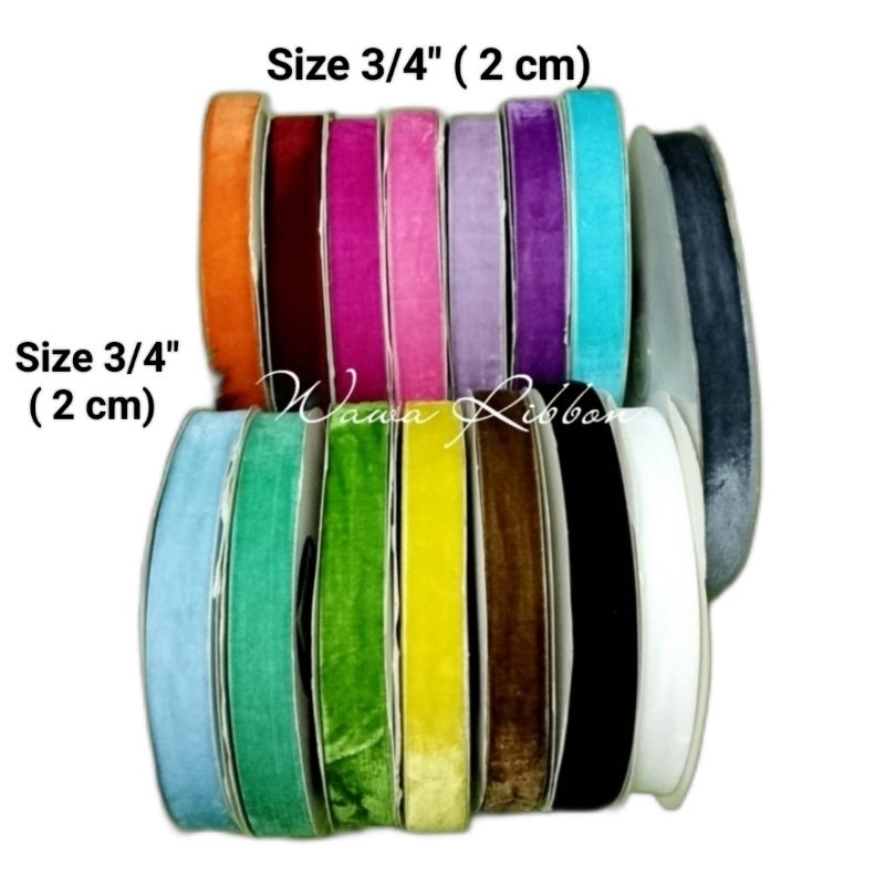 

Pita Korea velvet bludru size 3/4" /2 cm per 1 yard (90 cm)