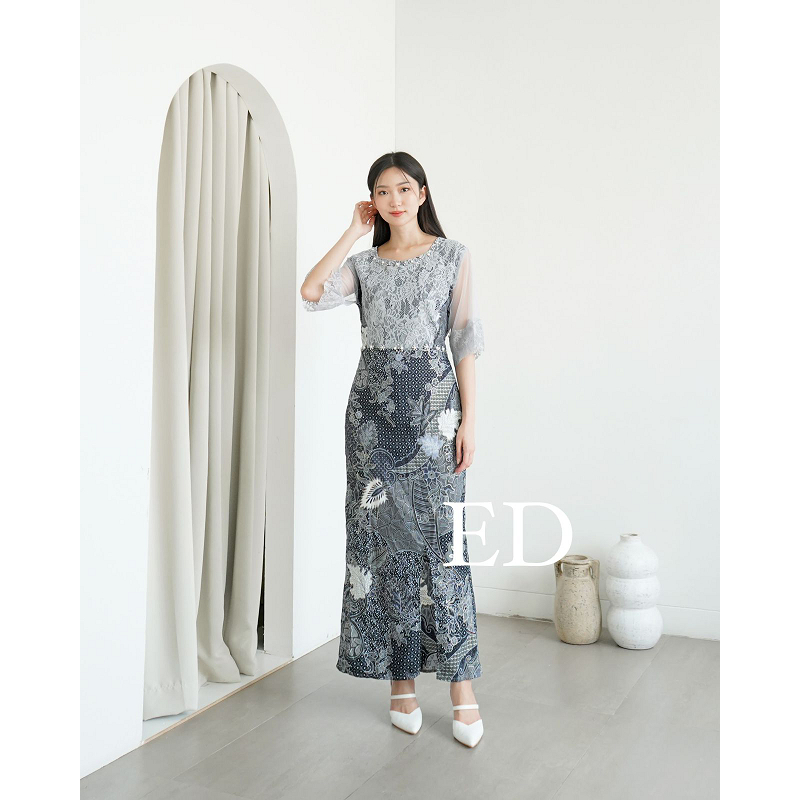 Dress Brukat Tile Komb Batik formal Jodie