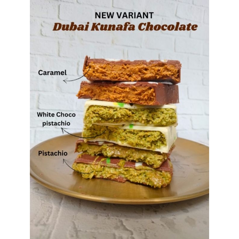 

Dubai Kunafa Chocolate 250gr 8x16 cm Ready Stock Variant New
