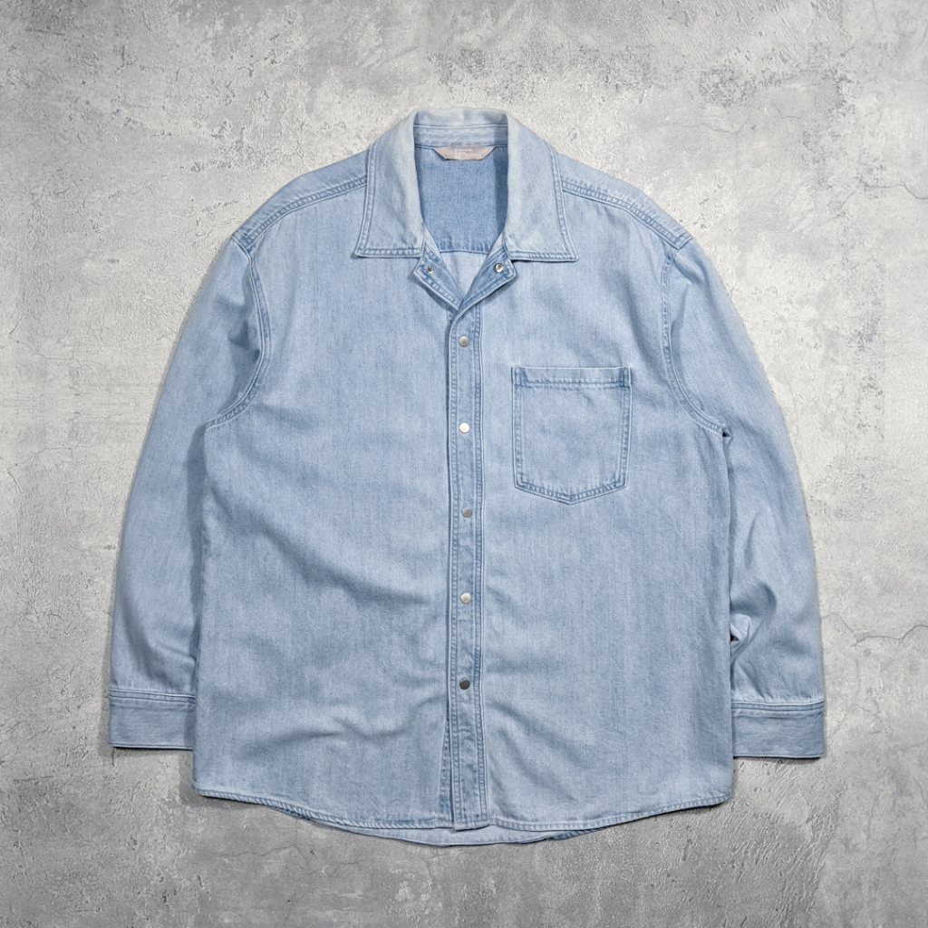 8 Seconds Kemeja Pria Oversized Denim Shirt Thrift