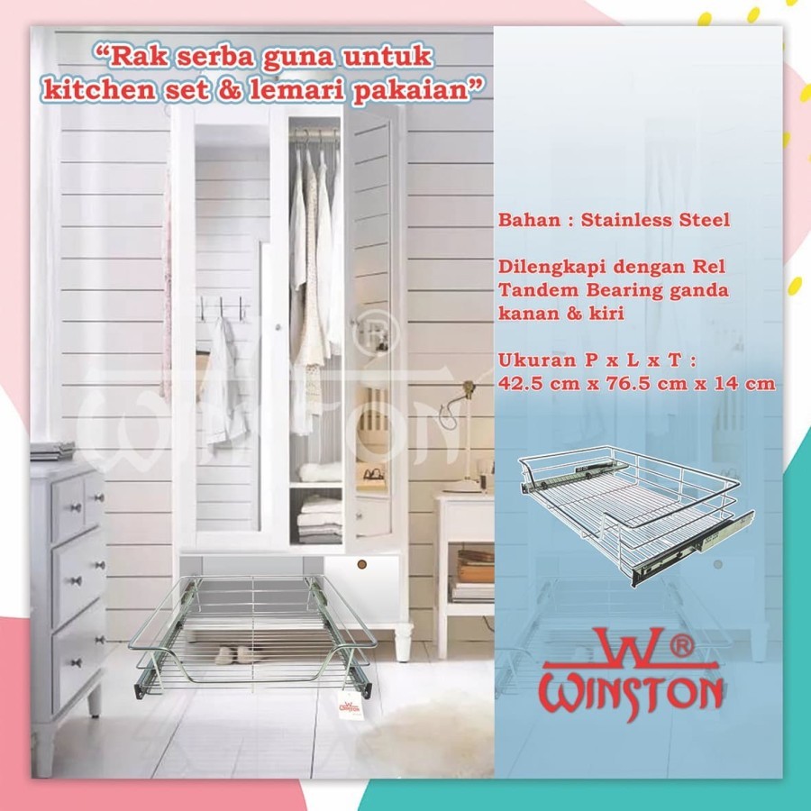 PROMO  Rak Tarik Serbaguna WW 007 A untuk Kitchen Set Dapur & Lemari Pakaian PUTZ