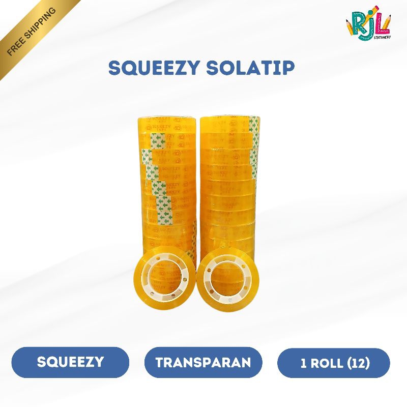 

Tape Solatip Kado Merk Squeezy / 1 Roll (12) / Solatip Kecil Solatip Kado (roll)