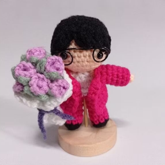 kim seokjin bts amigurumi super tuna keychain boneka rajut