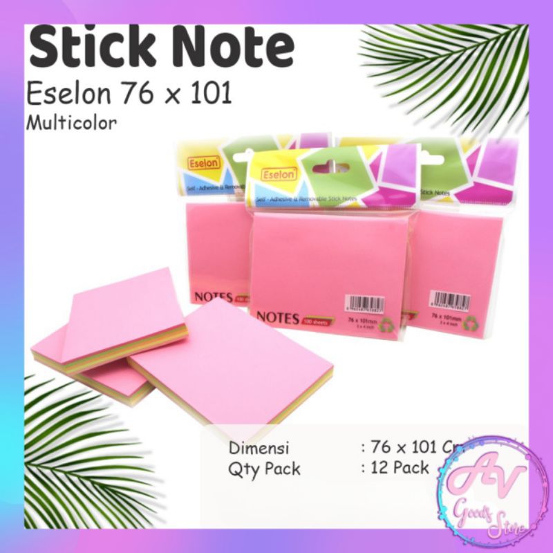 

STICK NOTE / STICKY NOTES ESELON MULTI WARNA 76*101mm
