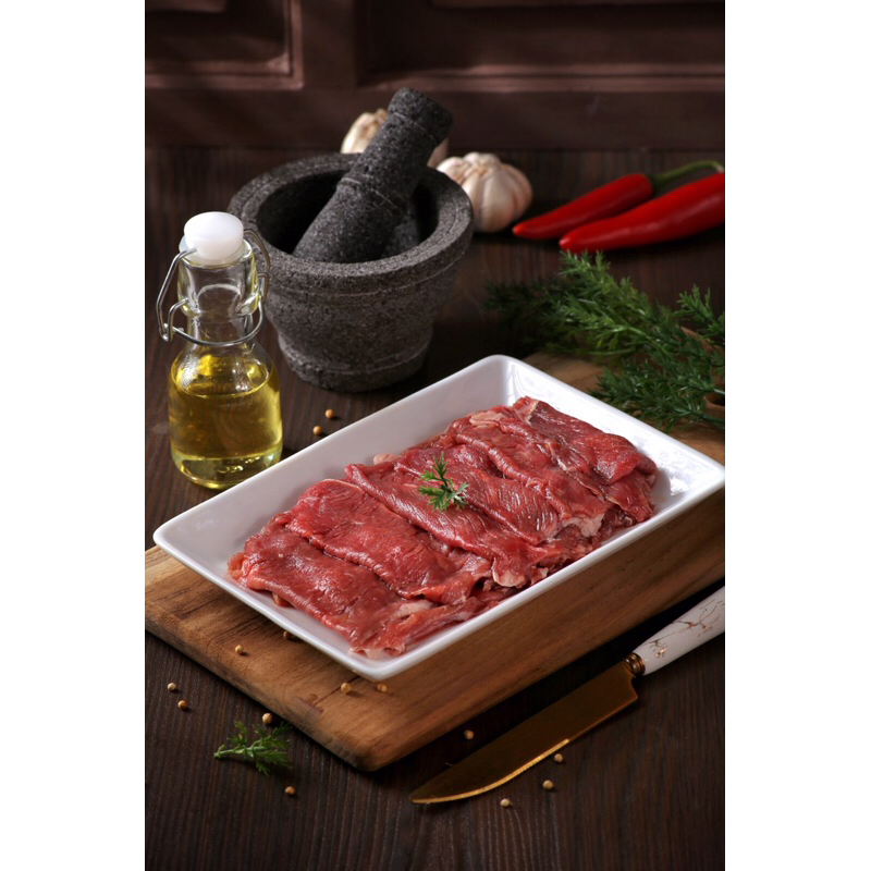 

Daging Sapi Aus Beff Slice Lean Meat Rendah Lemak Untuk Sukiyaki & Grill