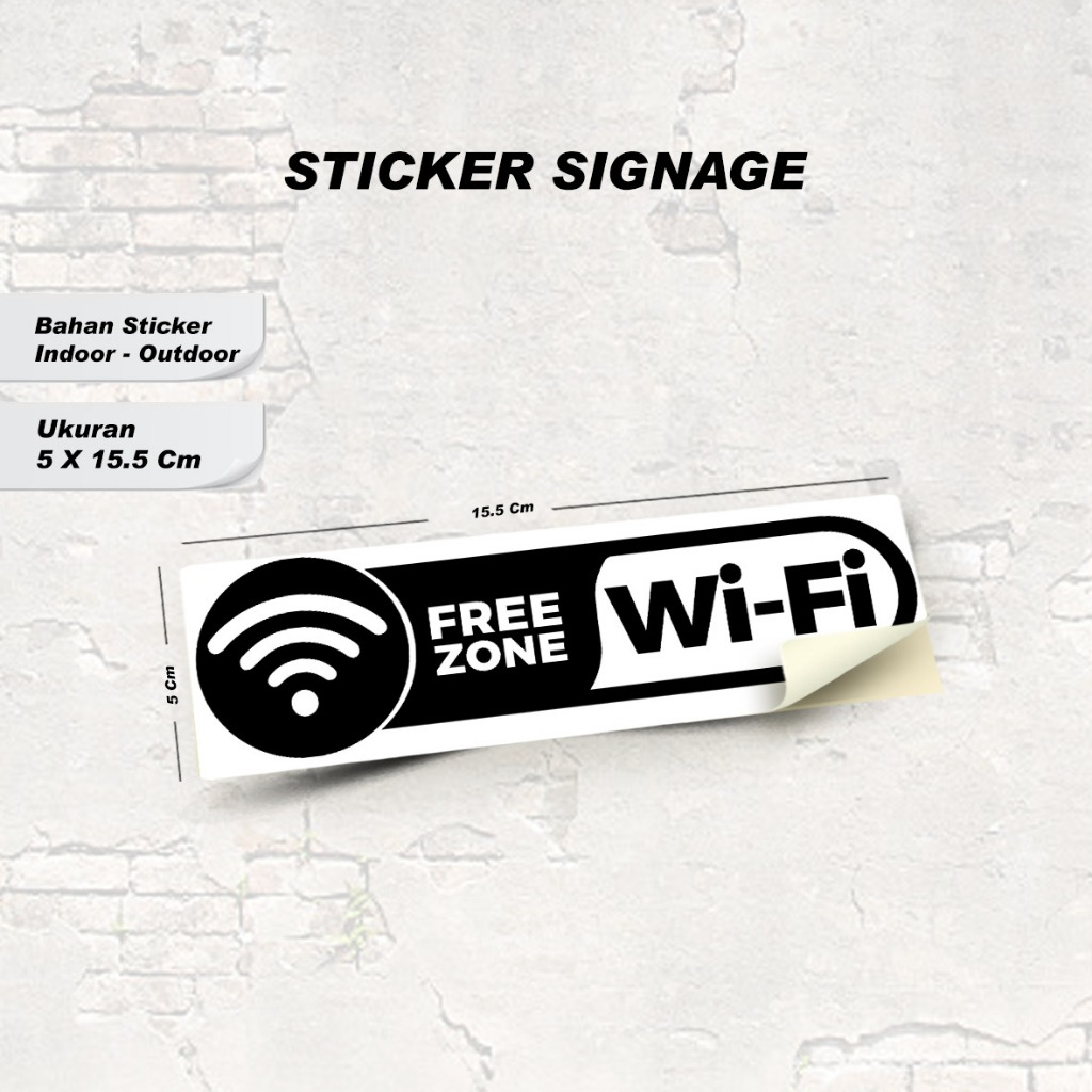 

STIKER FREE WIFI MURAH BAHAN VINLY / STIKER UKURAN 5 X 15.5 / STIKER SIGNAGE/ INDOOR - OUTDOOR