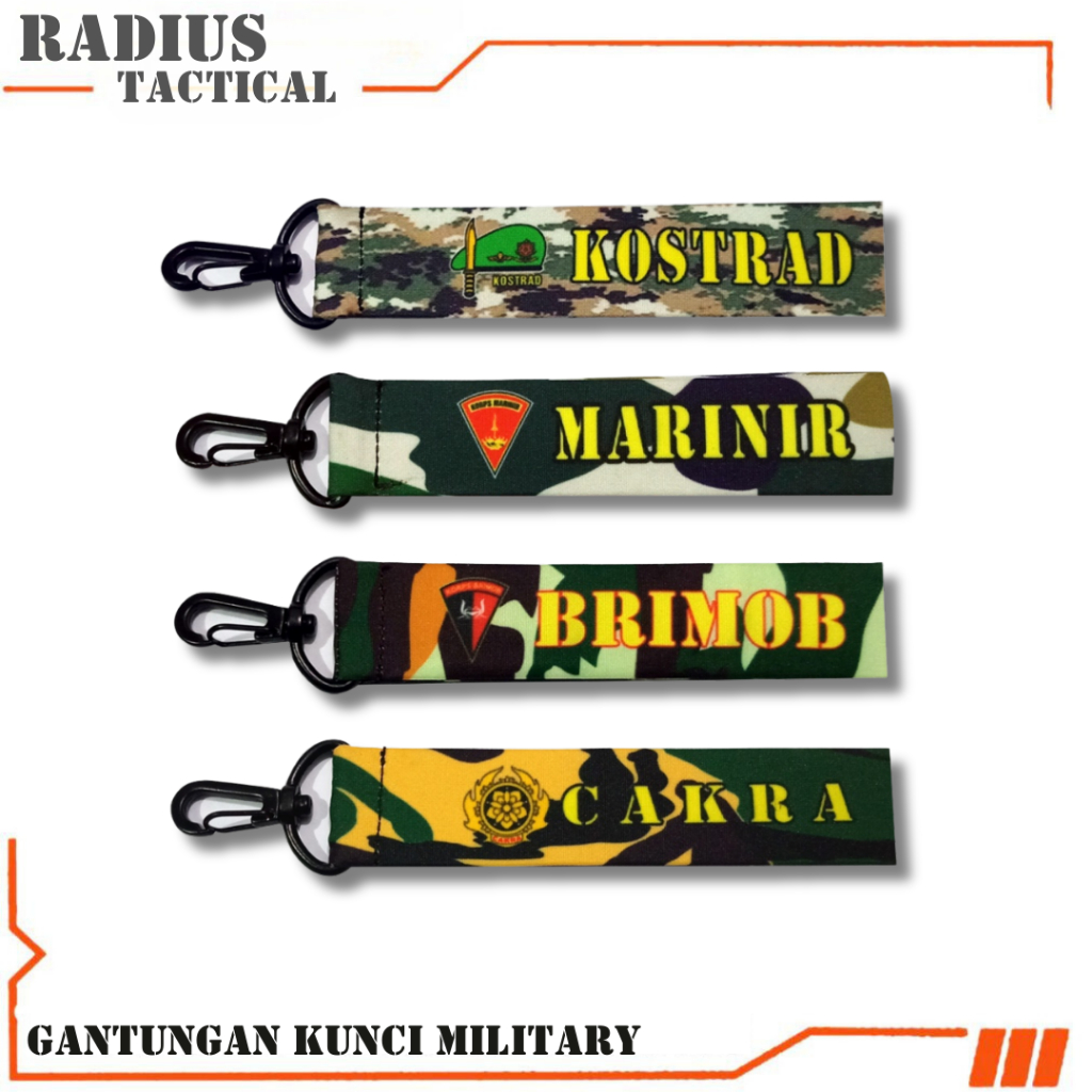 RADIUS - GANTUNGAN KUNCI MILITARY - TACTICAL / TNI AD AU AL / BRIMOB / CAKRA / DISHUB / INFANTERI / 