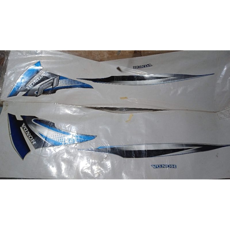 original AHM Astra Honda motor stripe black blue striping stiker box cover body set kiri spacy  hita