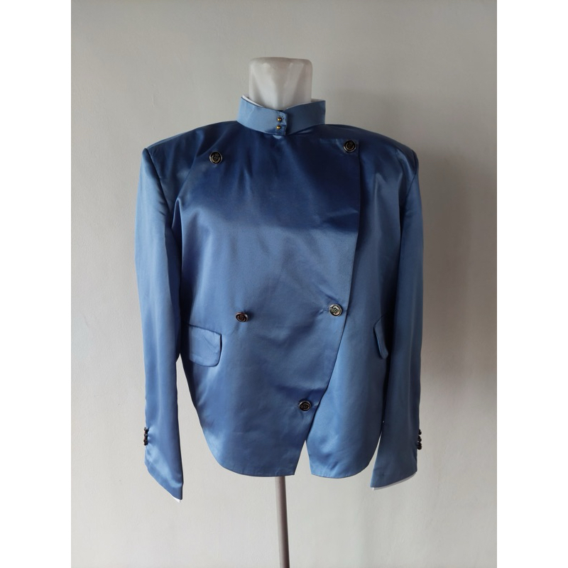 Beskap solo biru denim