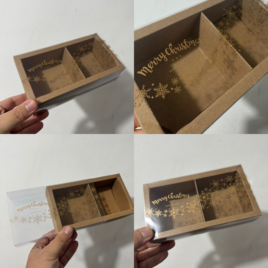 

( 5 Pcs ) Dus Hampers Eggtart Natal Box Packaging Lapis Legit Christmas coklat Sekat 2