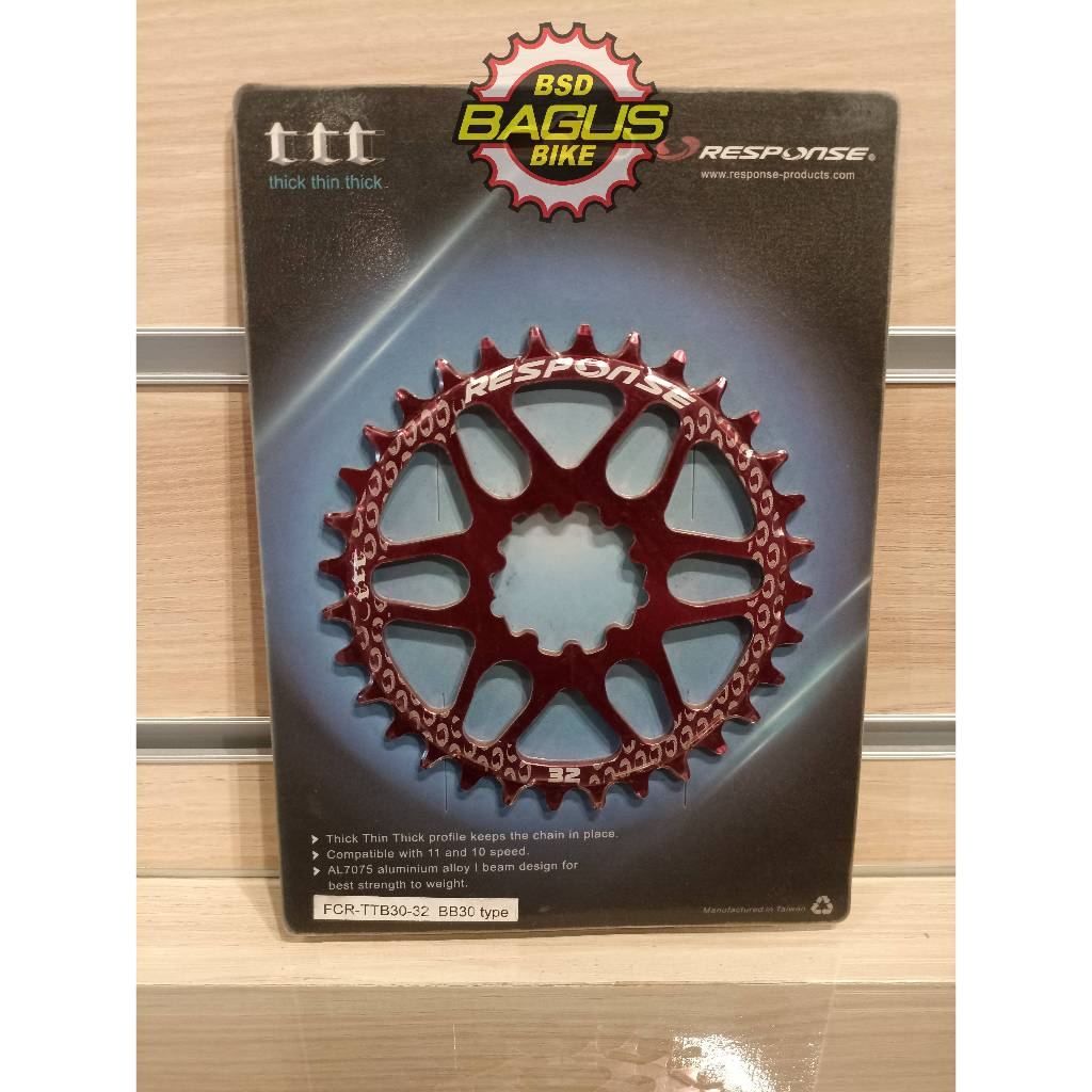 Response Chainring A FCR-TTB30-32T, BB30 direct mount, 10/11SP, THICK-THIN-THICK,red