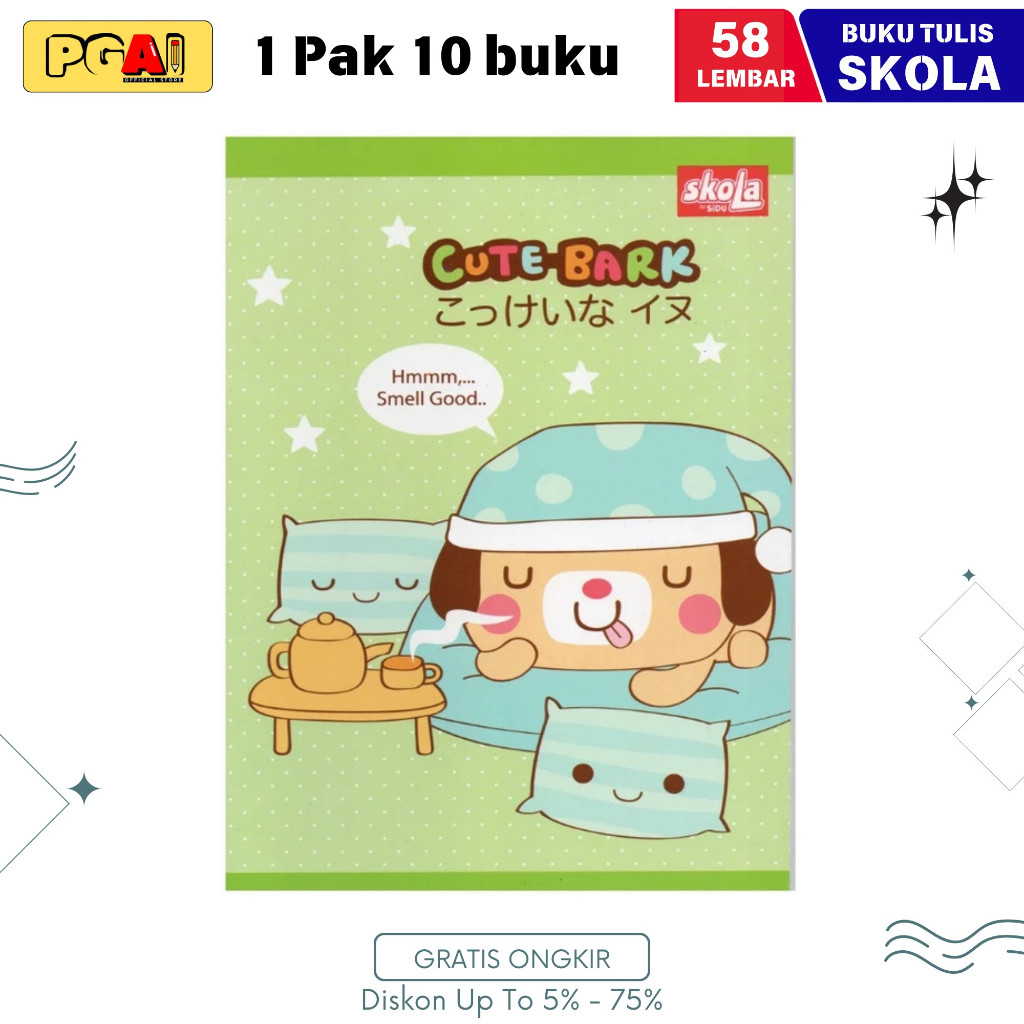 

BUKU TULIS SKOLA 58 LEMBAR 1 PACK ISI 10 PCS ALAT TULIS STATIONERY