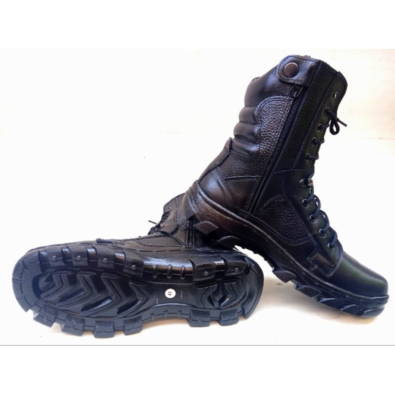 SEPATU PDL TNI AD POLISI POLRI SEPATU PDL BRIMOB SABARA SCURITY KULIT ASLI GEGANA TALI RESLETING