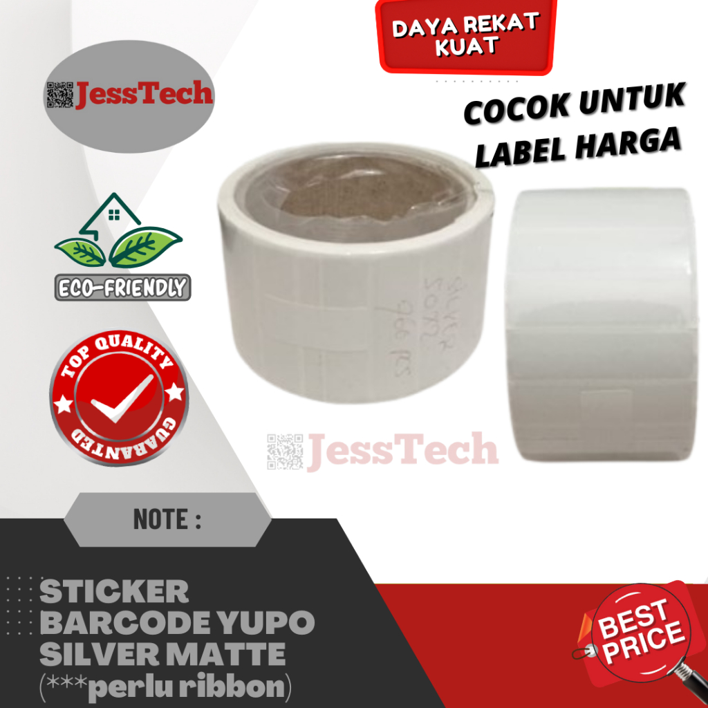 

Sticker Barcode Silver Matte 50mm x 12mm isi 760 Pcs Yupo 1 Kolom