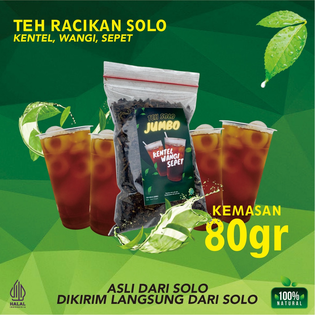 

1 PACK RACIKAN TEH SOLO ASLI 80GR KENTEL WANGI SEPET HALAL