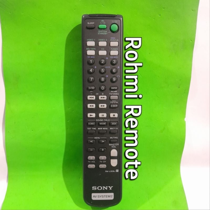 REMOTE REMOT DVD SONY HOME THEATER SYSTEM 2 RM-U306J ORIGINAL ASLI