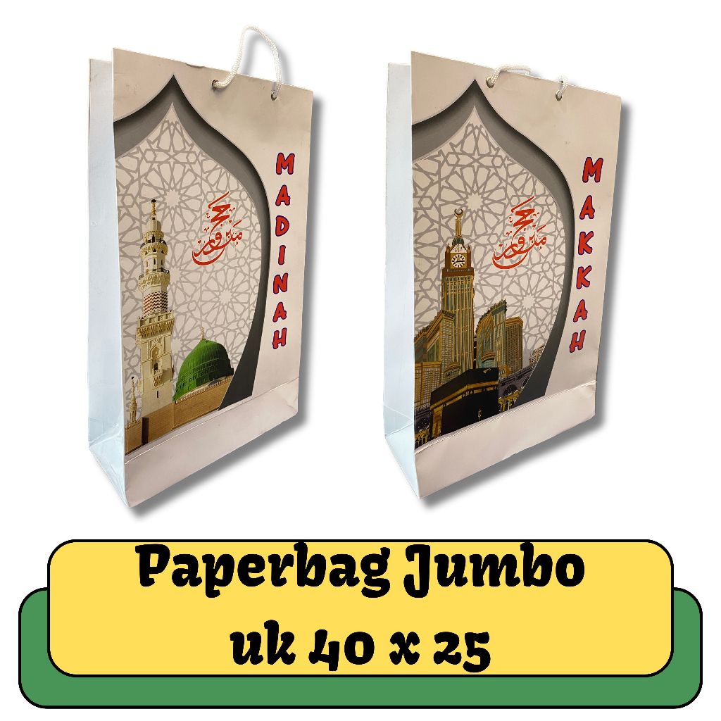 OLEH OLEH HAJI DAN UMROH 1PCS PAPERBAG PREMIUM GLOSI I HAMPERS HAJI DAN UMROH I GOODIEBAG GIFT FROM 