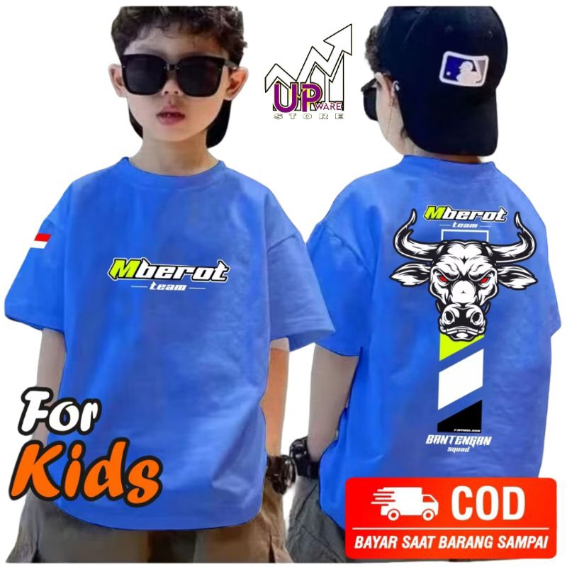 T-shirt baju kaos bantengan Mberot// baju kaos anak Mberot Bantengan// kaos anak BANTENGAN MBEROT ba