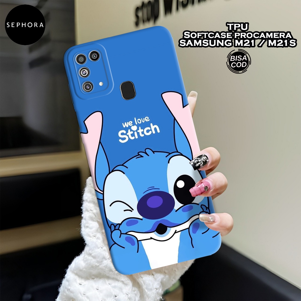Case Samsung M21 / M21s Terbaru - Fashion Case Stitch - Softcase Samsung M21 / M21s - Case Pro Camer