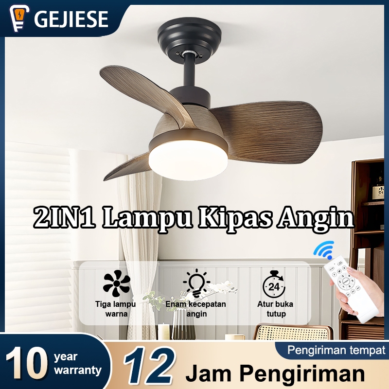 COD kipas gantung 24/28/30 inci  3 warna lampu kipas kipas lampu gantung plafon remote lampu hias