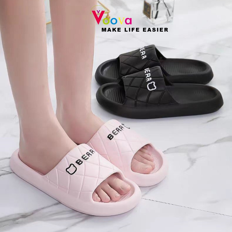 VOOVA Sandal Pria dan Wanita Karet Jelly Sendal Flat Selop Rumah Slipper Sepatu Sendal Nyaman/ sanda