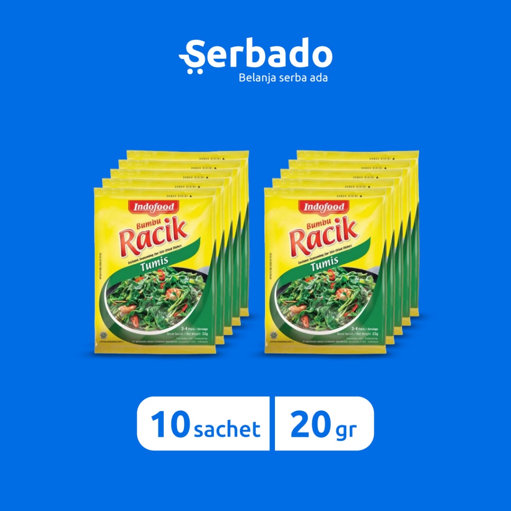

Racik Bumbu Indofood Tumis Kemasan Sachet 20gr (Isi 10 sachet)