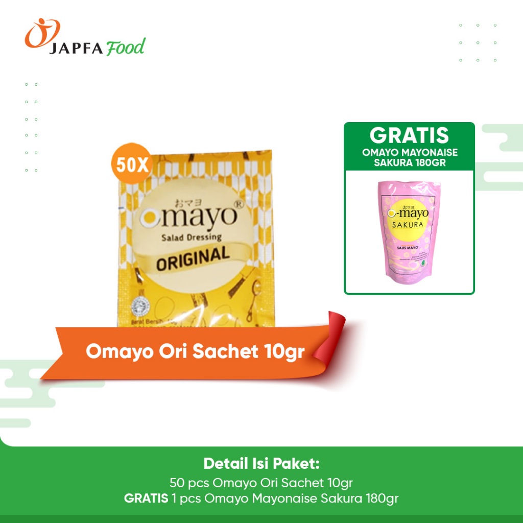 

Omayo Original Sachet 50 pcs x 10gr GRATIS 1 pcs Omayo Mayonaise Sakura 180gr