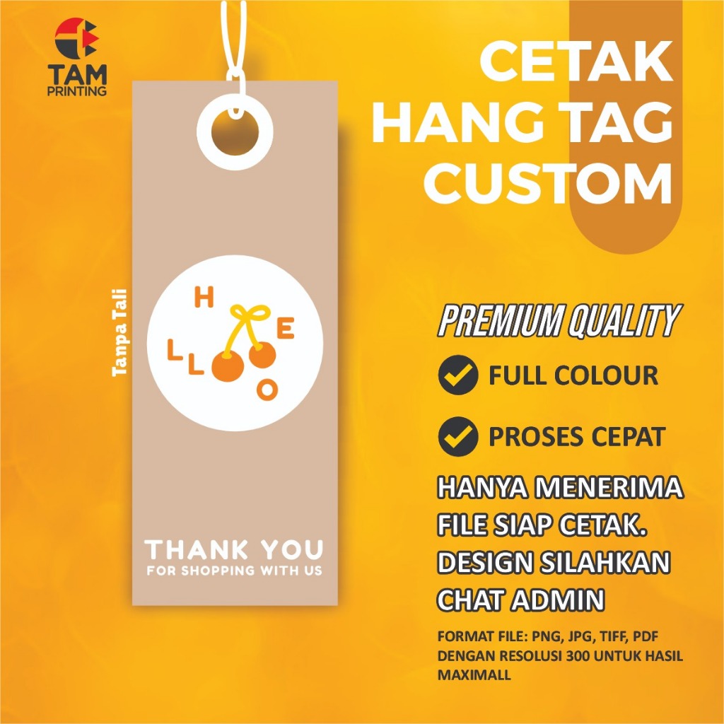 

Cetak Label Hang Tag Baju Custom