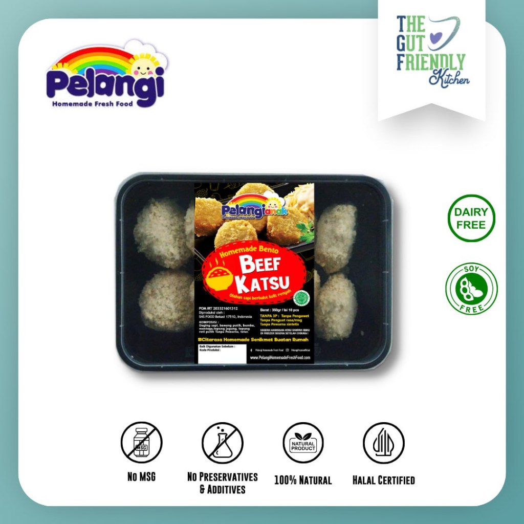 

PELANGI - Bento Beef Katsu Soy Free, Draiy Free, Halal Non MSG & Non Pengawet