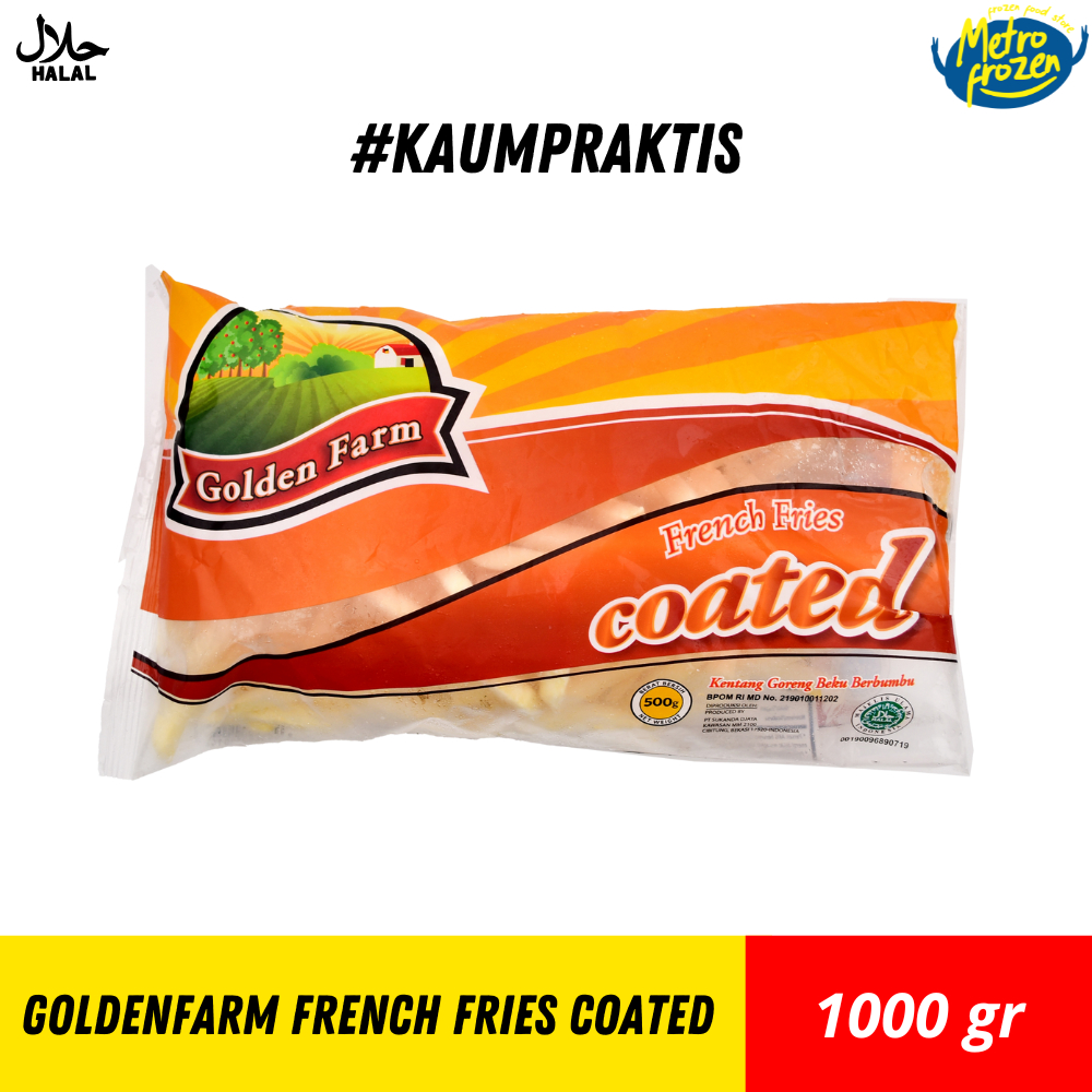 

GoldenFarm French Fries Coated 1000 gr //kentang goreng berbumbu //kentang goreng instan Banjarmasin