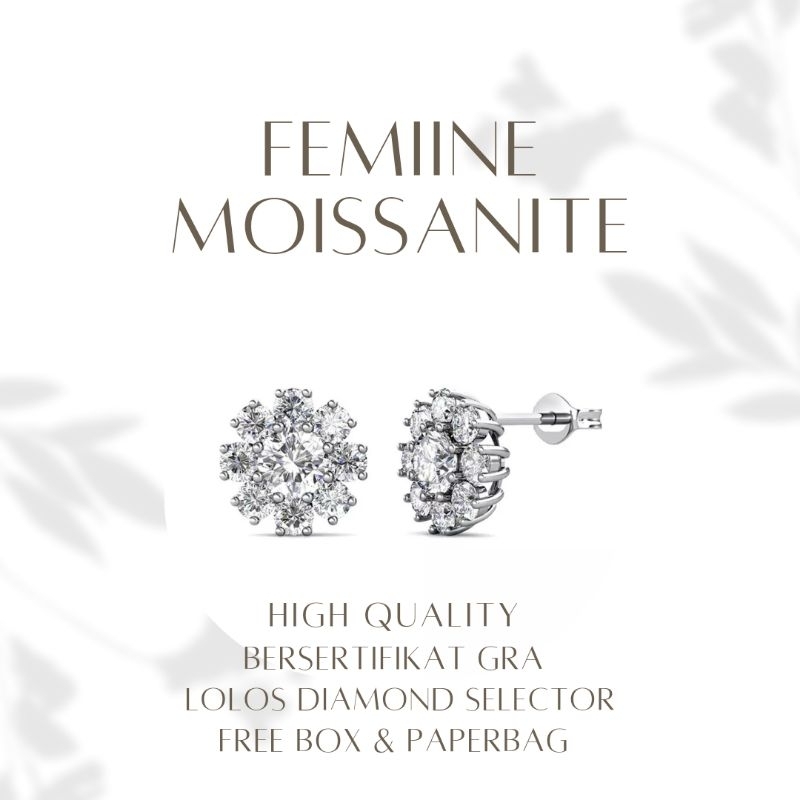 Anting berlian moissanite