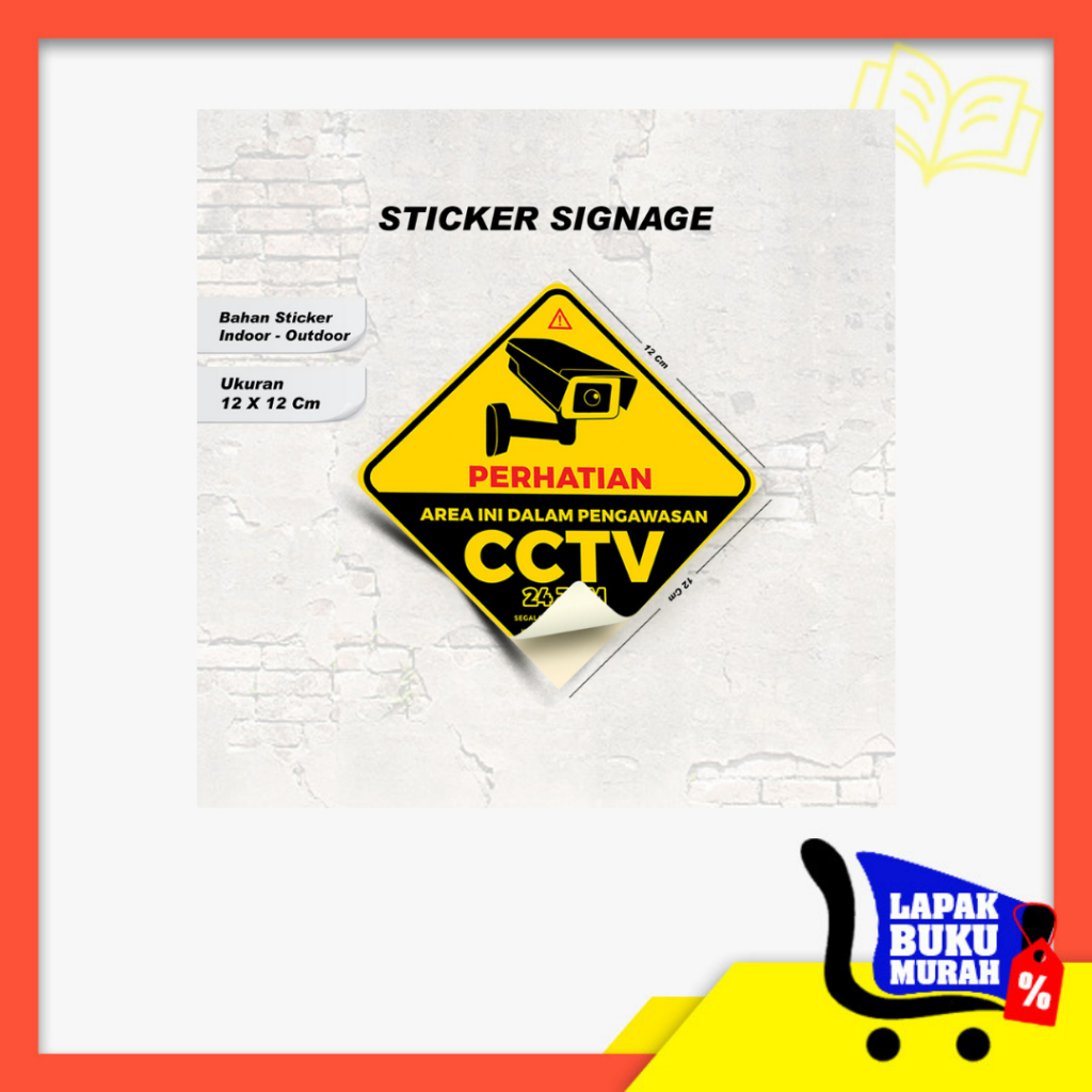 

lbm - STIKER CCTV 24 JAM/ MURAH BAHAN VINLY / STIKER CCTV UKURAN 12 X 12 / STIKER SIGNAGE CCTV 24 JAM / INDOOR - OUTDOOR,,,