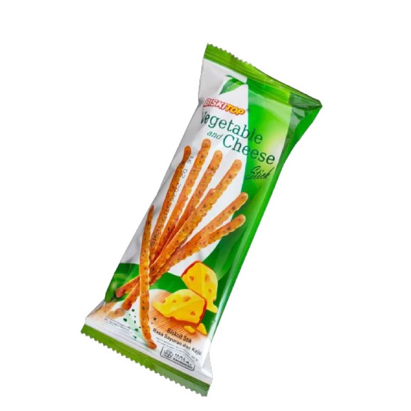 

BISKITOP - VEGETABLE STICK 50g Biskuit Anak Dewasa Enak Renyah Biscuit Stik Rasa Sayuran Keju