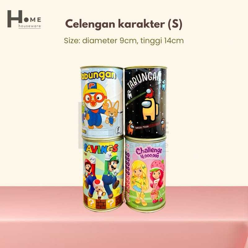 Celengan Target Celengan karakter viral tabungan kaleng target | celengan permanent | celengan kalen