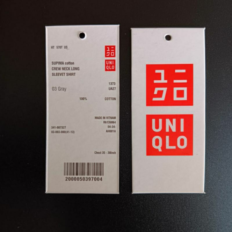 

Hang tag uniqlo sisa garment (4pcs)