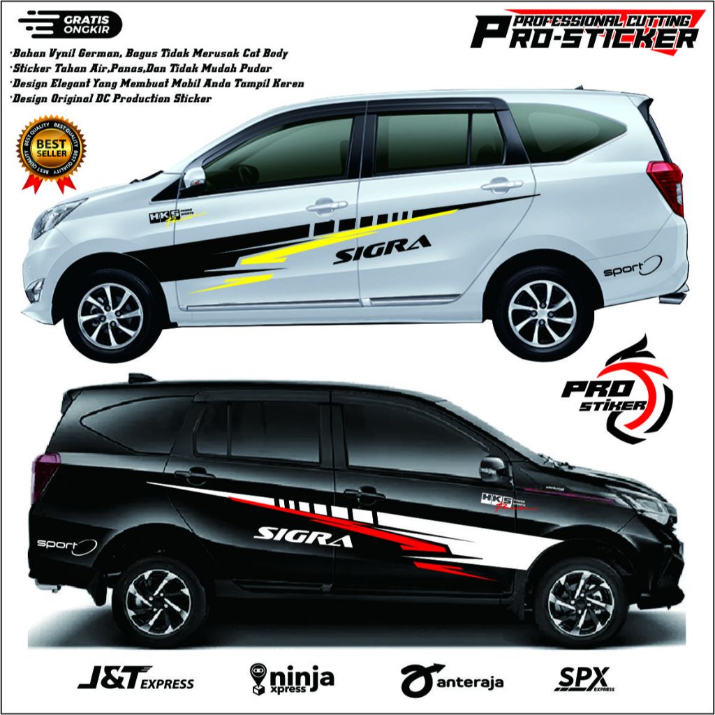 stiker cutting mobil sigra hitam putih promo list stiker mobil sigra terbaru