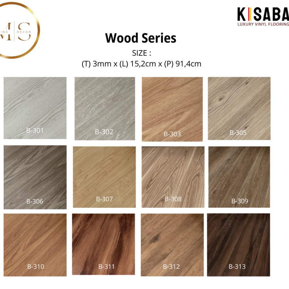 Lantai Vinyl 3mm Kisaba kode B | Vinyl Kisaba Lantai Motif Kayu Murah