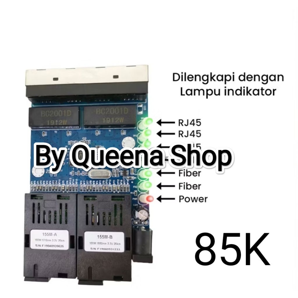 [ Poe ]HTB 2 FO 4 LAN/ The 2 Fiber 4 Ethernet Switch Support Reverse Poe Barang Baru bukan bekas