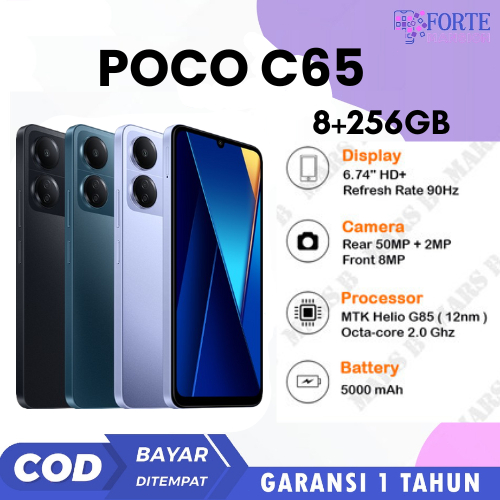 HP POCO C65 RAM 8/256GB 5G Smartphone Android GARANSI