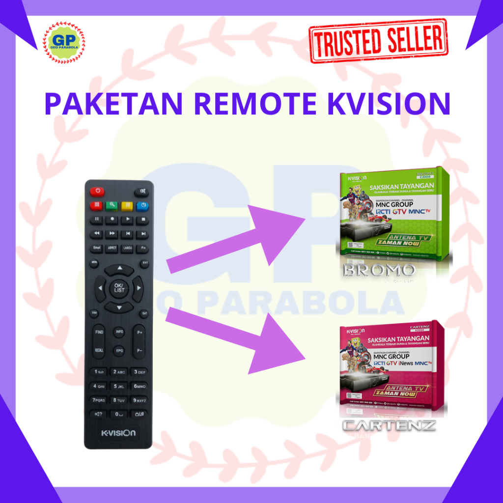 KVISION PAKETAN REMOTE RECEIVER UNTUK BROMO C2000 / CARTENZ K2000 DAN GOL GARDINER/LGSTARS/OPTUS