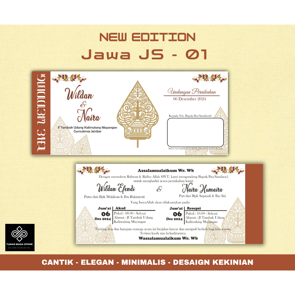 UNDANGAN PERNIKAHAN NEW EDITION 01 - 06 | Edisi Jawa | Elegan | Mewah